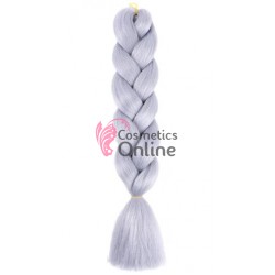 Coada de par afro impletita de  60 cm Premium 129 - Silver Grey X02